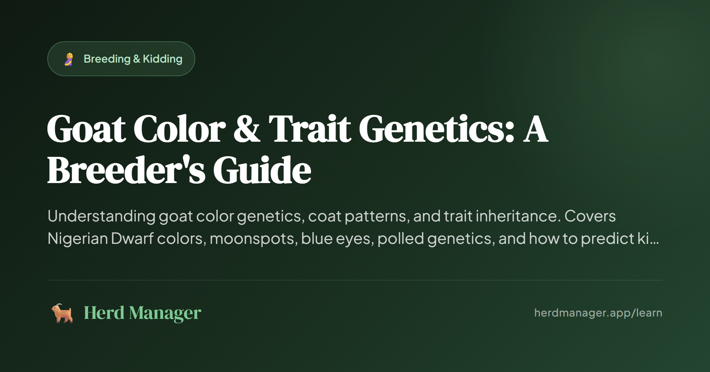Goat Color Spectrum Goat Color & Trait Genetics: A Breeder's Guide β Herd Manager